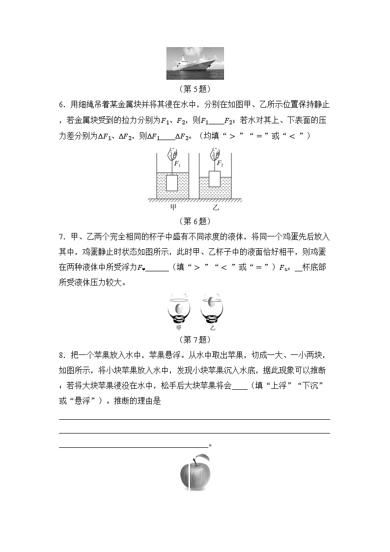 第九章 浮力 章節(jié)測試(試卷)-2024-2025學(xué)年滬科版(2024)物理八年級(jí)全一冊第2頁