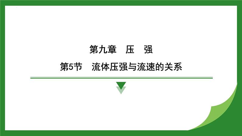 9.5 流体压强与流速的关系 课件 2024-2025学年人教版物理八年级下册第1页