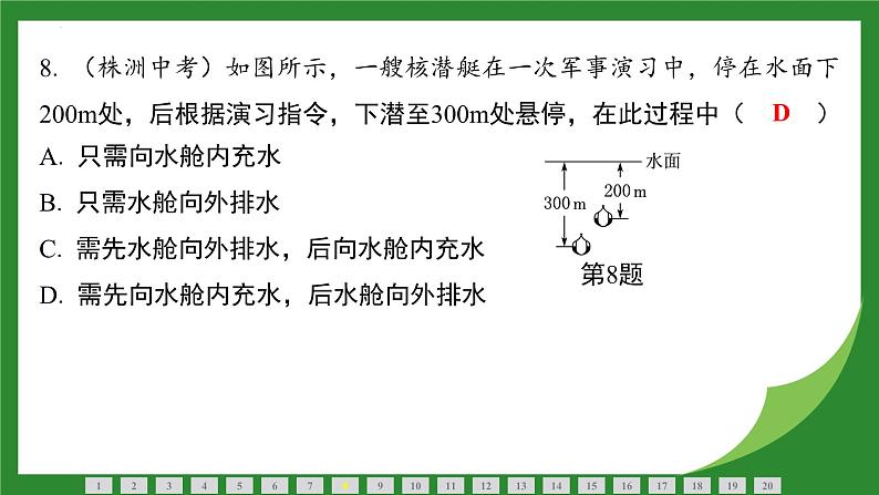 第十章浮力 检测卷 课件 2024-2025学年人教版物理八年级下册第8页