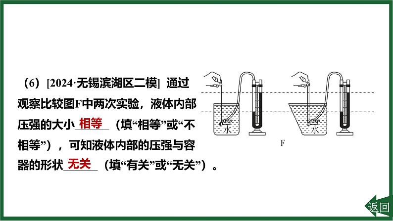 人教版(2024)物理八年级下册第九章 压强重点实验突破 探究液体压强与哪些因素有关课件第4页