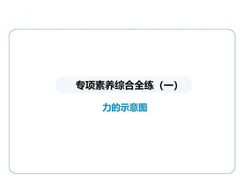 专项素养综合全练(一) 力的示意图课件- 2024-2025学年苏科版物理八年级下册第1页