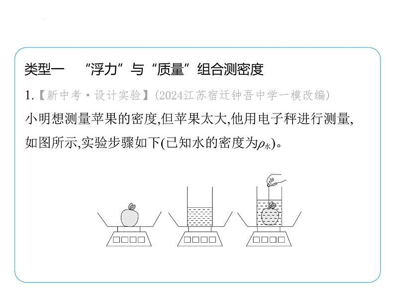 重点实验综合全练(七) 利用浮力测密度课件 --2024-2025学年苏科版物理八年级下册第2页