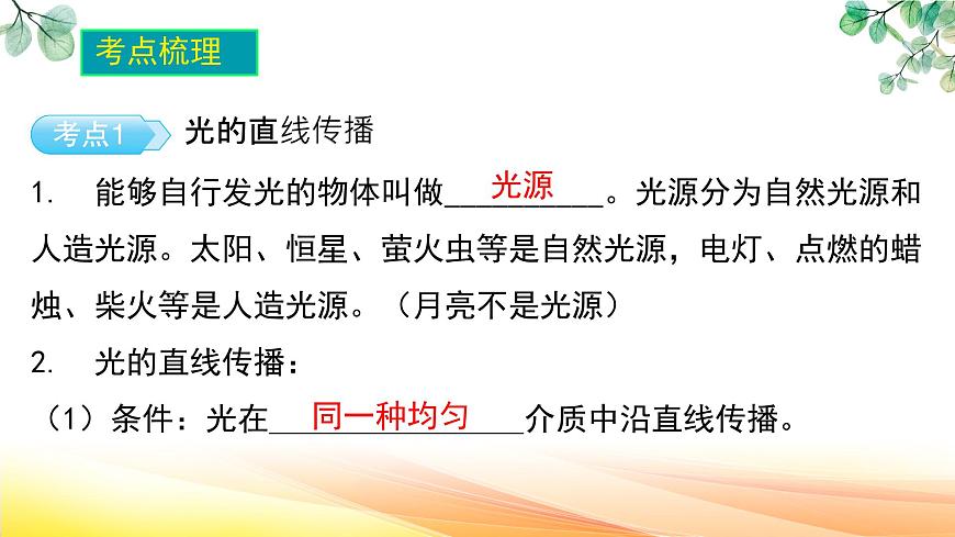 人教版（2024） 八年級(jí)上冊(cè)物理：第四章 光現(xiàn)象 復(fù)習(xí)課件第2頁