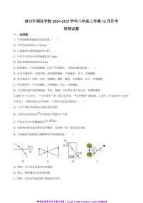 2024～2025学年江苏省南京市南京江北新区浦口外国语学校八年级上12月月考物理试卷(含答案)