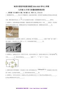 2024～2025学年江西省南昌市外国语学校教育集团九年级上12月学习月考物理试卷(含答案)