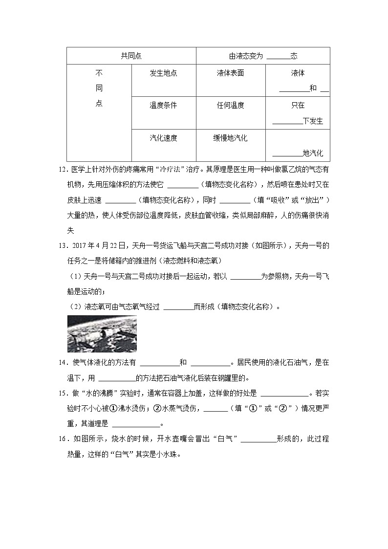 沪粤版八年级上册《4.2 探究汽化和液化的特点》同步练习卷第3页