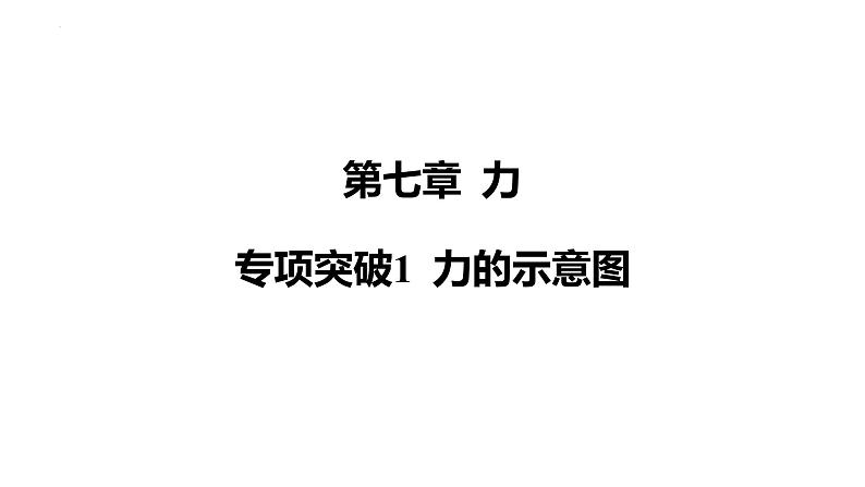 专项突破1 力的示意图课件-(2024版)人教版物理八年级下学期第1页