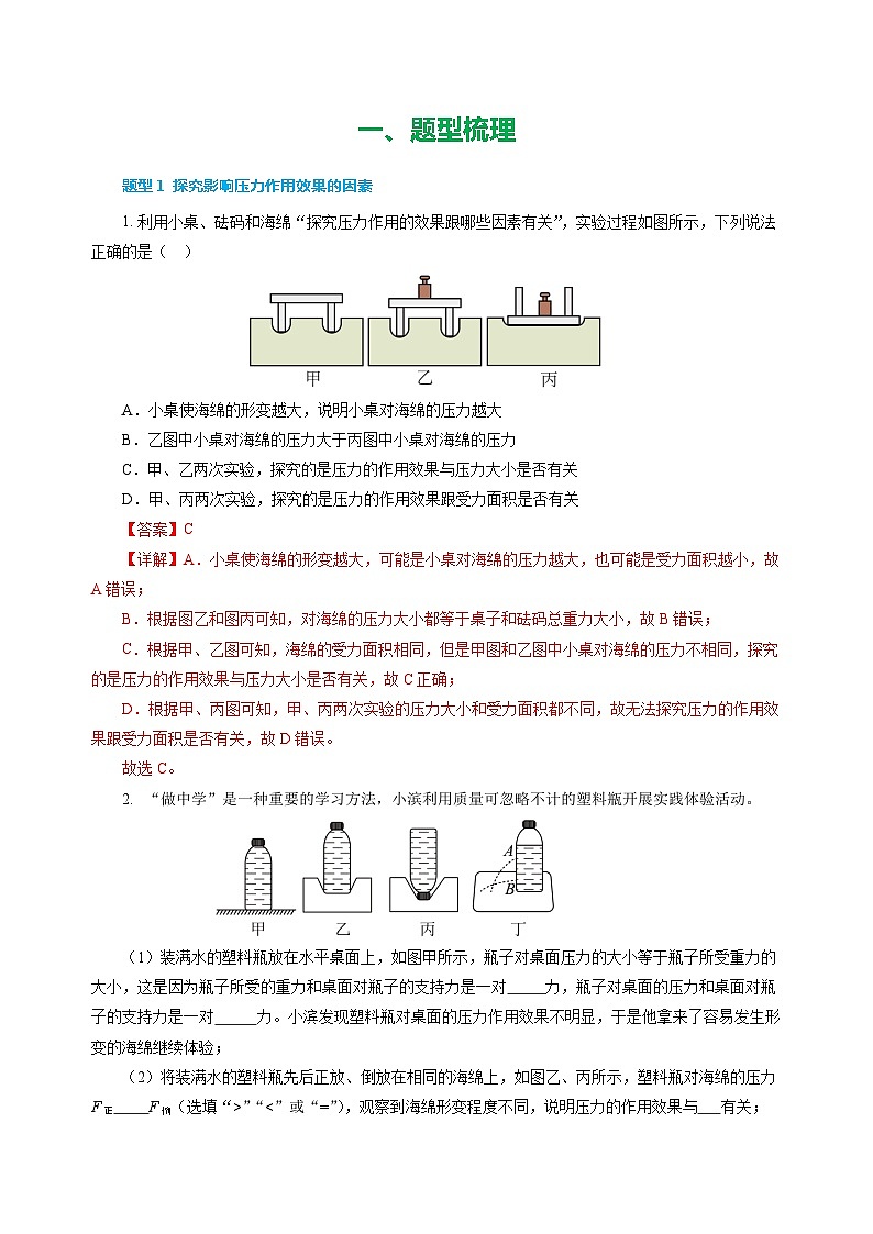 專題09 壓強(qiáng)（練習(xí)）-2025年中考物理二輪復(fù)習(xí)配套專練【解析版】第2頁(yè)