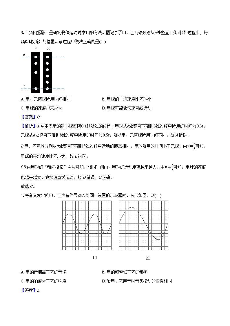 安徽省滁州市2024-2025学年第一学期八年级期末检测物理试题(含解析)第2页