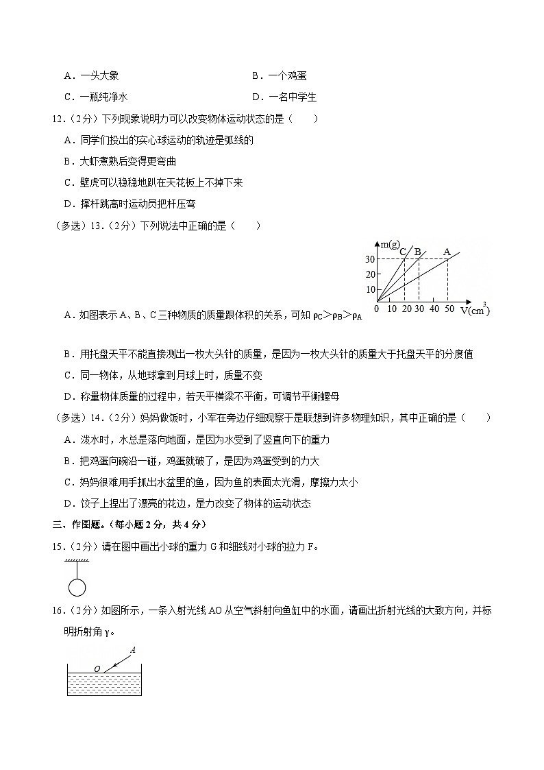 2023-2024学年河南省南阳市桐柏县八年级(上)期末物理试卷第3页