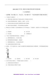 2024～2025学年四川省绵阳市涪城区九年级上1月期末物理试卷(含答案)