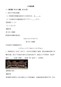 安徽省区安庆市外国语学校2024-2025学年八年级上学期12月月考 物理试题（含解析）