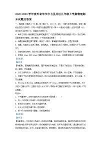 2022-2023学年贵州省毕节市七星关区九年级上学期物理期末试题及答案