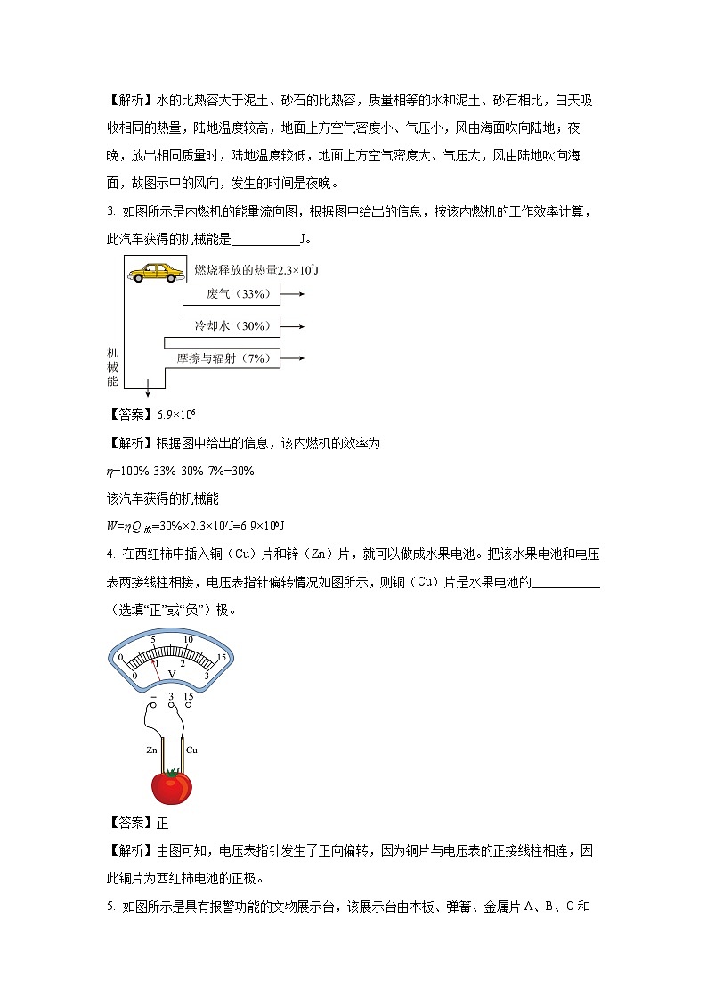 2024~2025学年安徽省阜阳市阜南县九年级上学期期中考试物理试卷(解析版)第2页