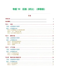 中考物理一轮复习专题10 压强（4考点+10考向）（讲义）（2份，原卷版+解析版）