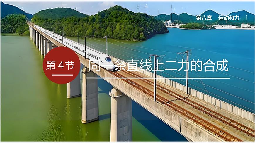 人教版八年級(jí)下冊 第八章 第4節(jié)《同一條直線上二力的合成》課件PPT第1頁