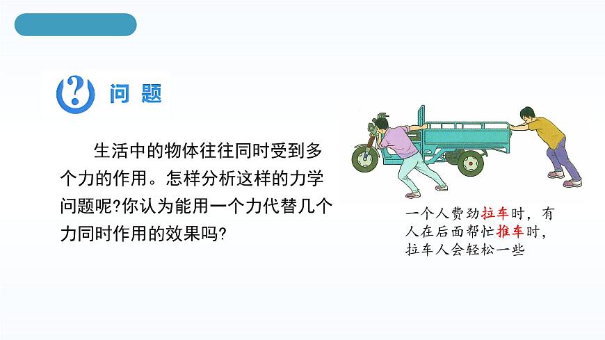 人教版八年級(jí)下冊 第八章 第4節(jié)《同一條直線上二力的合成》課件PPT第5頁