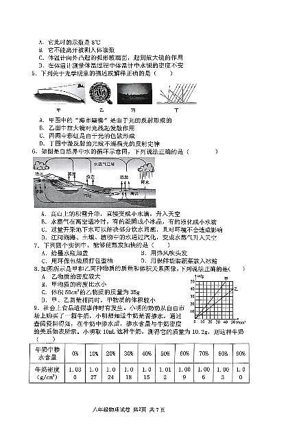 广东省东莞市“常香江中龙”五校联考2024-2025学年八年级上学期1月期末物理试题第2页