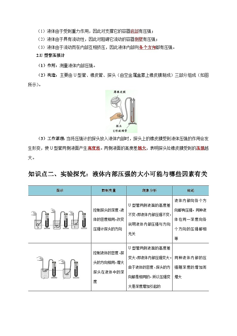 实验9 探究液体压强与哪些因素有关(解析版)第2页