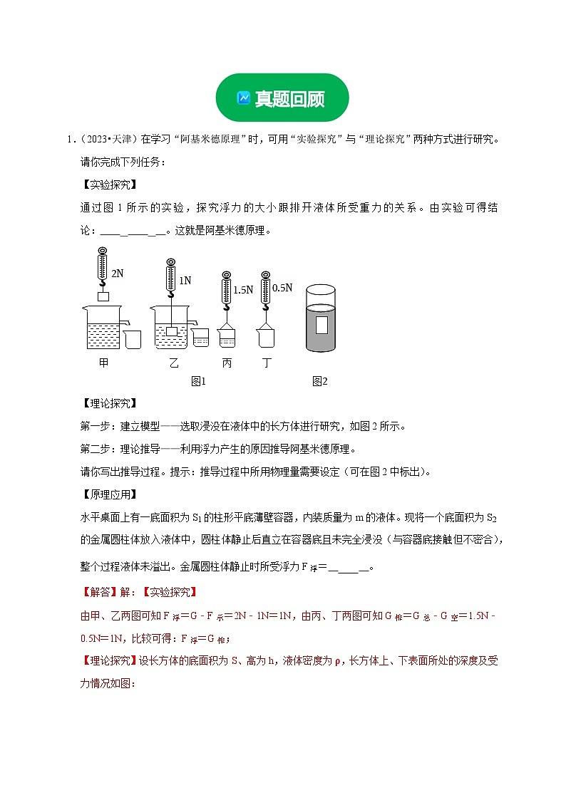 实验11 探究浮力大小与排开液体所受重力的关系(解析版)第3页