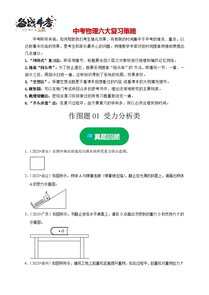 作图题01 受力分析类(原卷版)第1页