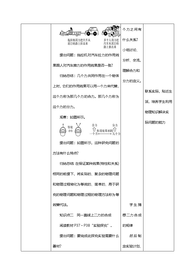 8.4《同一直线上二力的合成》教学设计第2页