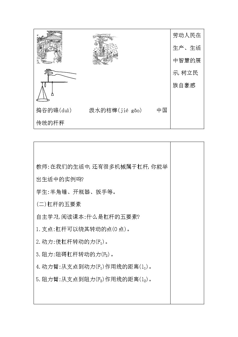 人教版(2024新版)八年级下册物理第十二章第一节《杠杆》教案第3页