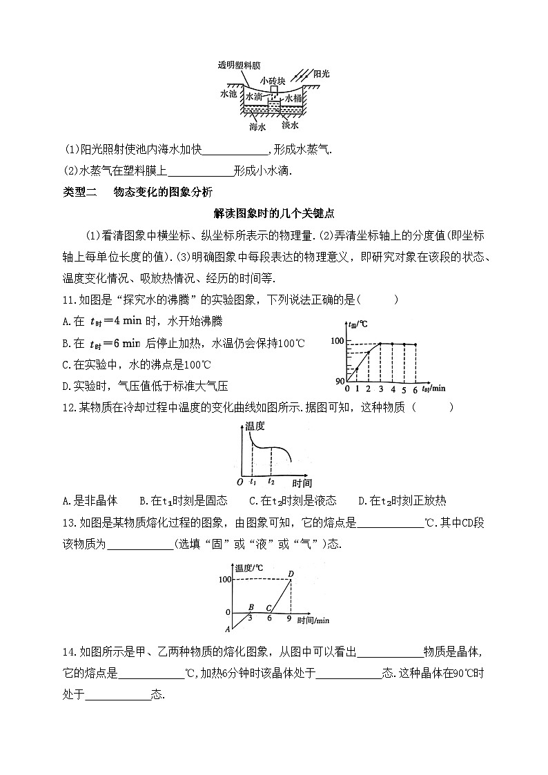 鲁科版(五四制)初中物理九年级下册培优训练 物态变化现象的判断和图象分析11第3页