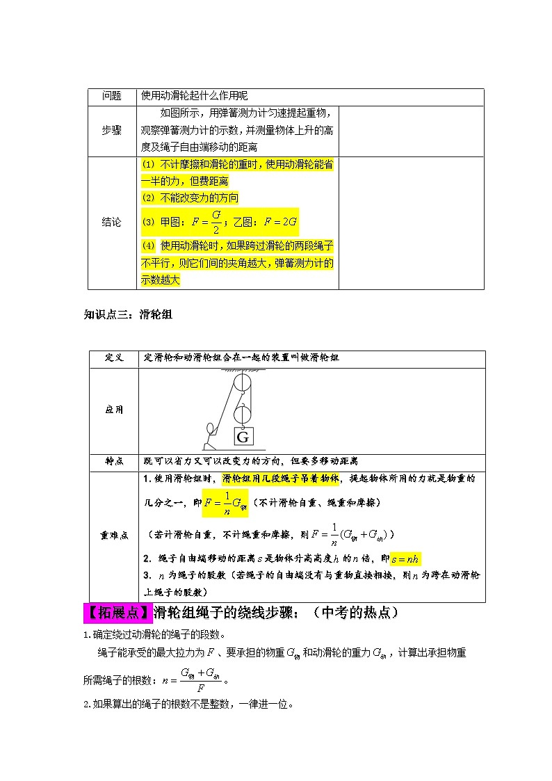 滬科版八年級(jí)物理下學(xué)期同步精品講義課時(shí)10.2滑輪及其應(yīng)用(原卷版+解析)第3頁