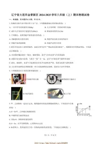 2024~2025学年辽宁省大连市金普新区八年级上期末物理试卷(含答案)