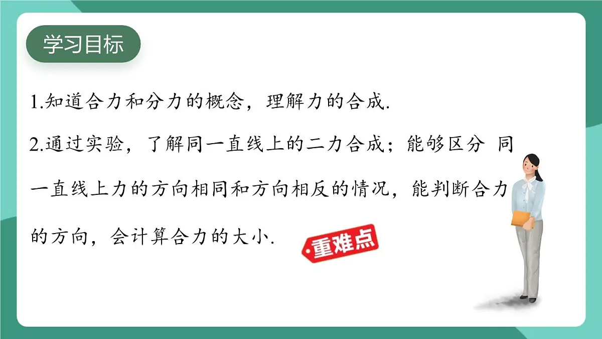 沪粤版(2024)物理八年级下册7.4 《同一直线上二力的合成》(课件)第2页