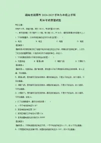 2024-2025学年湖南省湘潭市九年级上学期期末考试物理试卷（解析版）