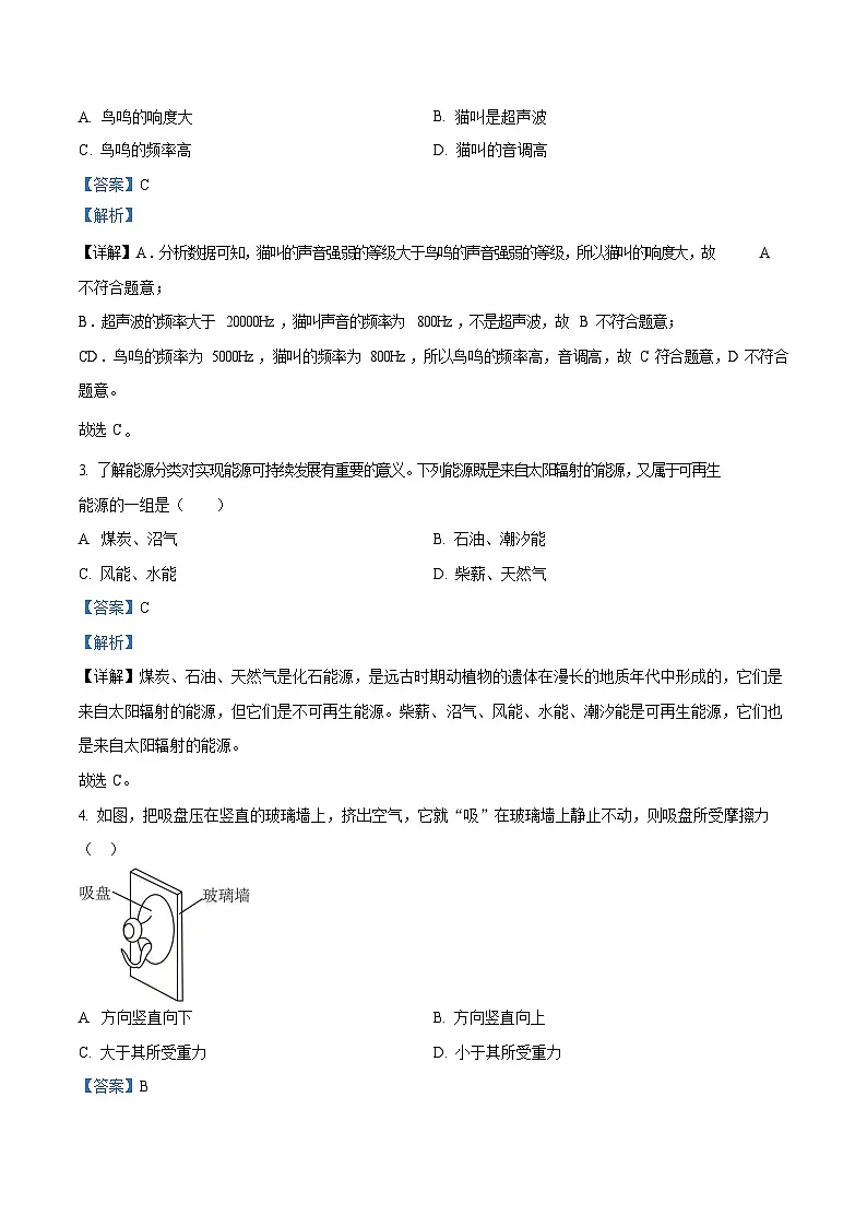 2024年广东省广州市中考物理试题(含答案)第2页