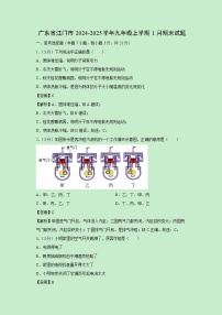 广东省江门市2024-2025学年九年级上学期1月期末物理试卷（解析版）