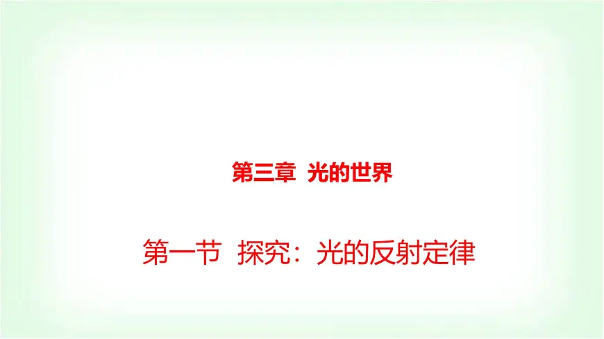 沪科版八年级物理第三章光的世界第一节探究:光的反射定律课件第1页