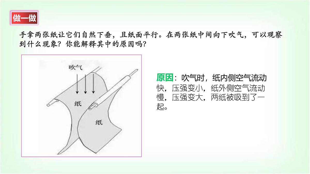 沪科版八年级物理第八章压强第四节流体压强与流速关系课件第6页
