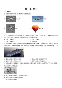 第十章 浮力 单元练习 2024-2025学年人教版物理八年级下册