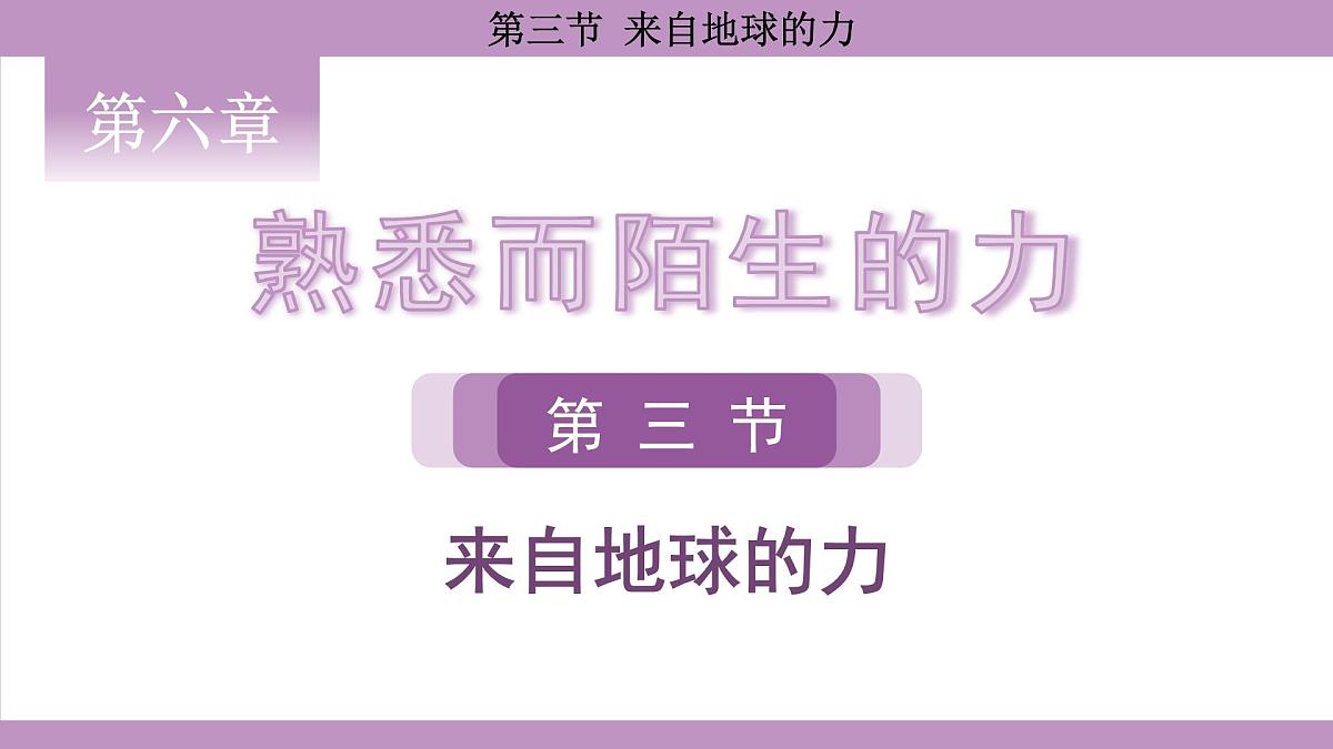 沪科版(2024)物理八年级全一册 6.3来自地球的力(课件)第1页