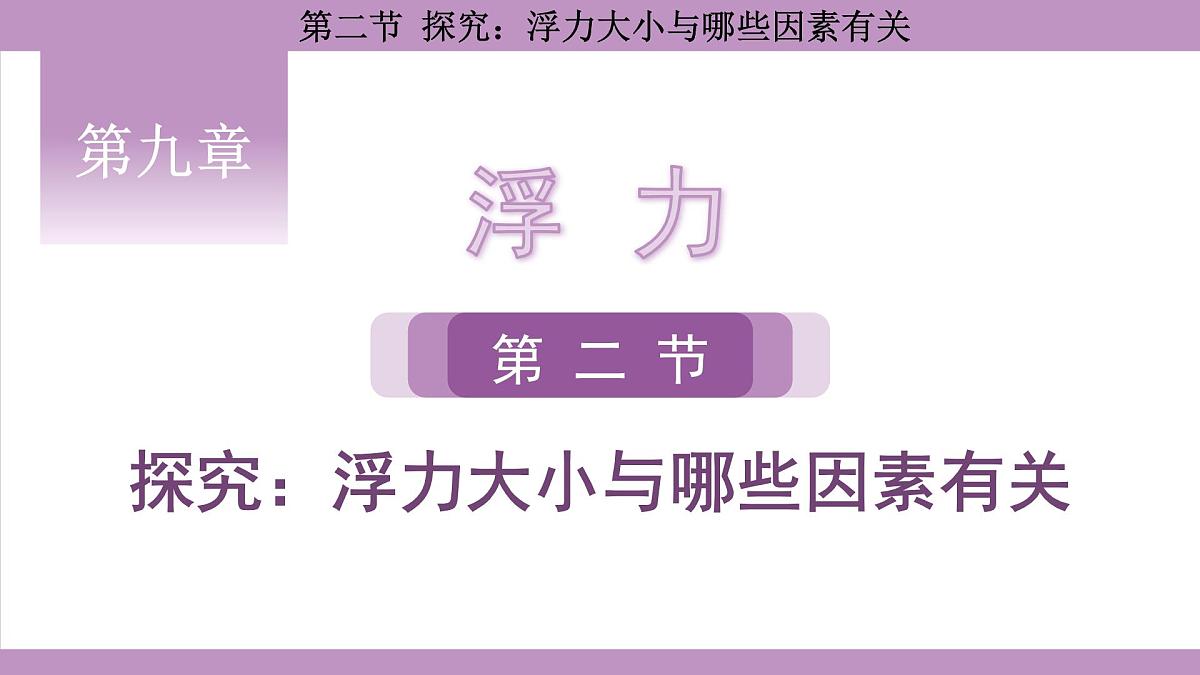 沪科版(2024)物理八年级全一册 9.2探究:浮力大小与哪些因素有关(课件)第1页