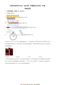 2024～2025学年广东省深圳实验学校初中部八年级上期末物理试卷(含答案)