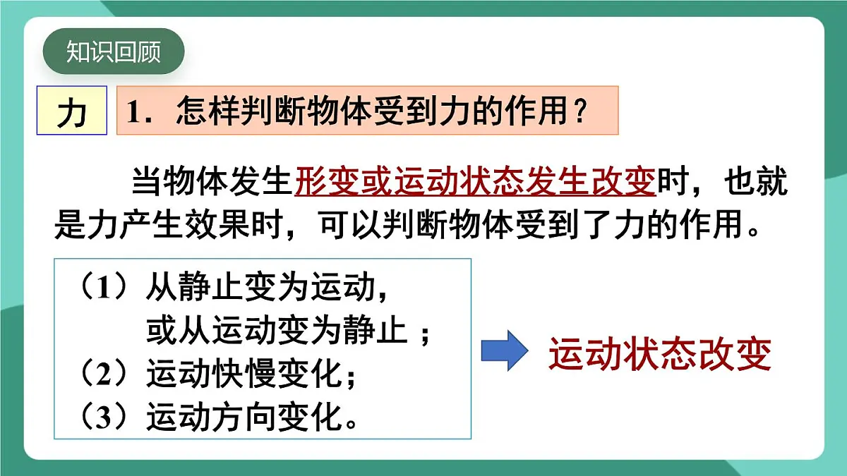 北师大版(2024)物理八年级下册第七章 《运动和力》 整理与复习(课件)第3页