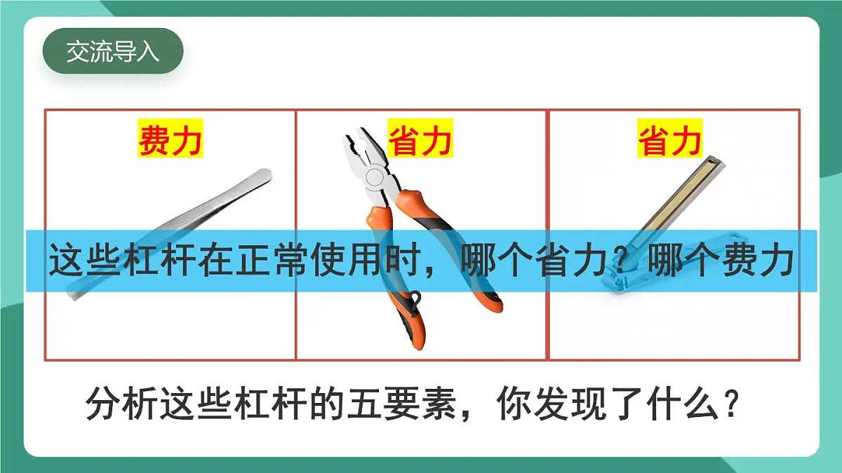 北师大版(2024)物理八年级下册9.1.2《 杠杆的分类及应用》课件第3页