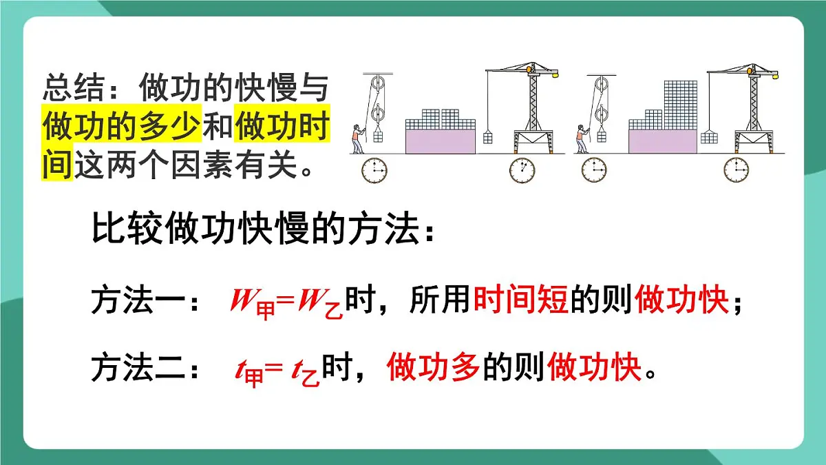 北师大版(2024)物理八年级下册9.4《 比较做功的快慢》课件第7页