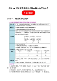 中考物理总复习实验14 探究串联电路和并联电路中电压的特点(原卷版)