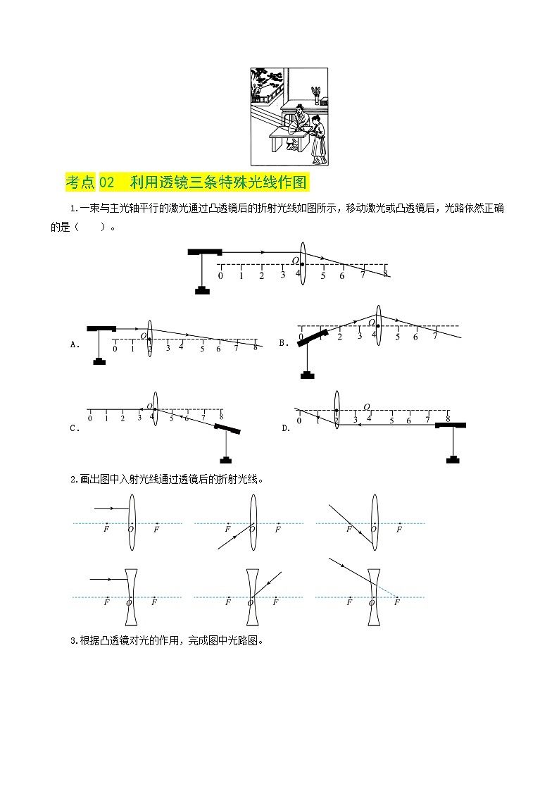 人教版九年級物理寒假提升練習(xí)專題03 透鏡及其應(yīng)用(學(xué)生版)第3頁
