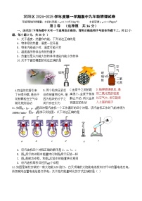 汉阳区2024-2025学年上学期期中九年级物理试题（word版含答案）