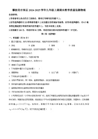 四川省攀枝花市东区2024-2025学年九年级上学期1月期末物理试题（原卷版+解析版）
