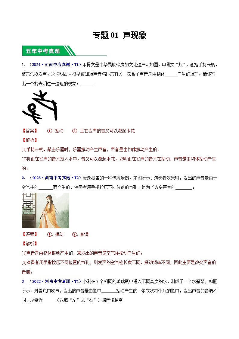 專題02 聲現(xiàn)象（解析版）第1頁