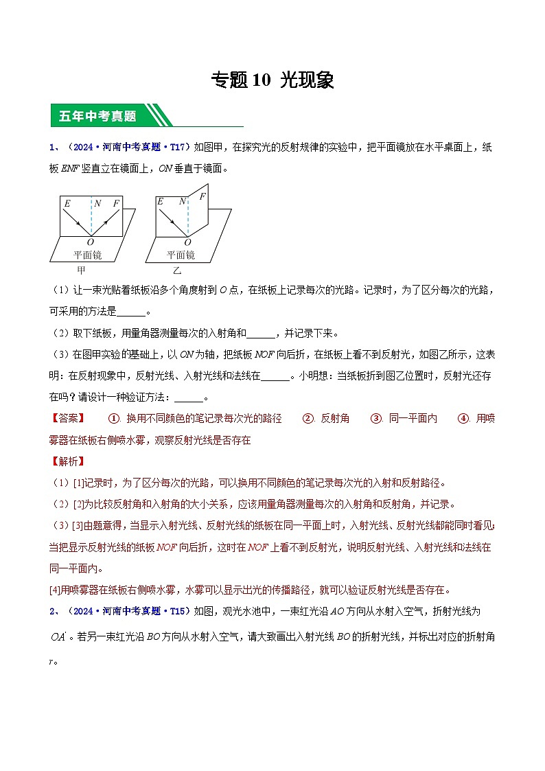 專題10 光現(xiàn)象(解析版)第1頁
