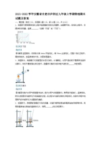 2021-2022学年安徽省合肥市庐阳区九年级上学期物理期末试题及答案